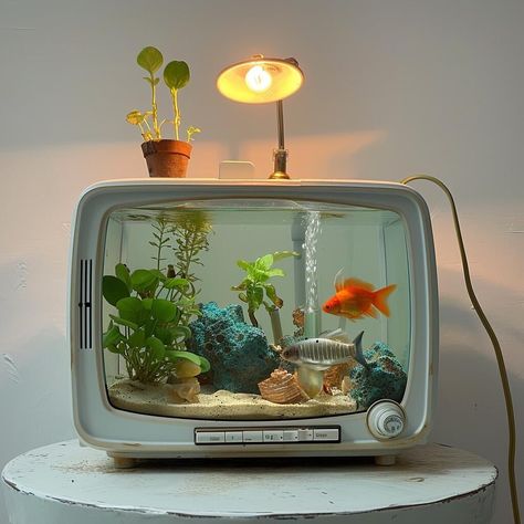 Home Aquarium, Interior Modern, Room Makeover Inspiration, Cute Room Decor, House Room, Old Tv, Room Ideas Bedroom, Dream House Decor, Aesthetic Room Decor