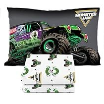 Kids Monster Truck Room, Monster Truck Bedroom Ideas, Reversible Pillowcase, Monster Jam Grave Digger, Monster Truck Theme, Toddler Sheets, Mickey Mouse Design, Grave Digger, Toddler Bed Set