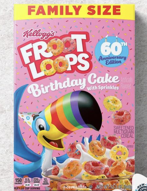 confetti birthday cake froot loops Confetti Birthday Cake, Birthday Cake Flavors, Rainbow Sherbet, Confetti Birthday, Fruit Loops, Sprinkle Cake, Flavored Syrup, Multigrain, 60th Anniversary