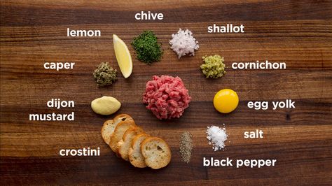 Tartare Recipe, Beef Tartare, Steak Tartare, Resep Salad, Delicious Meals, 21 Day Fix, Egg Yolk, Ceviche, Dijon