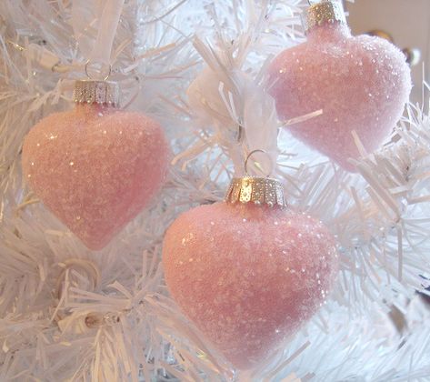 Pink Ornaments, A White Christmas, Pink Christmas, White Christmas, The White, Christmas Tree, Christmas, Pink, White