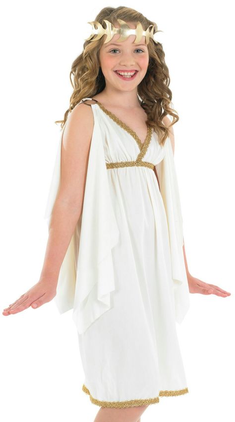 Girls Greek Goddess Costume, Greek Goddess Fancy Dress, Cleopatra Fancy Dress, Goddess Fancy Dress, Roman Costume, Greek Costume, Grecian Dress, Girls Fancy Dress, Greek Goddess Costume