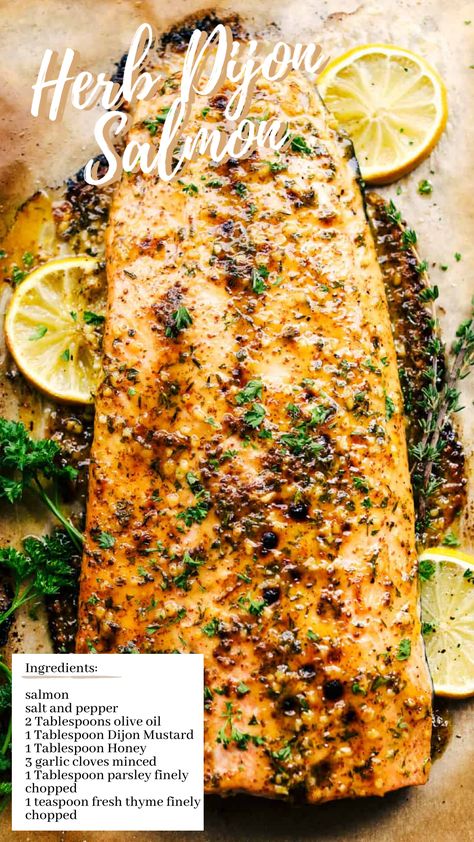 Broiled Salmon Recipes, Dijon Salmon, Herb Salmon, Coho Salmon, Salmon Marinade, Parmesan Green Beans, Broiled Salmon, Green Beans With Bacon, The Recipe Critic