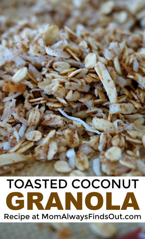 Granola Recipe Coconut, Coconut Granola Recipe, Granola Mom, Cookies Coconut, Granola Recipe Homemade, Cold Cereal, Cinnamon Recipes, Flax Seed Recipes, Brown Spots Removal