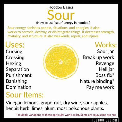 Ms Avi on Instagram: “~*~ HOODOO BASICS: SOUR ~*~ This is the third of our Hoodoo Basics posts!  Sour energy is good for destroying, banishing, decreasing,…” Ms Avi, Hoodoo Conjure Rootwork, Hoodoo Rootwork, Hoodoo Magic, Hoodoo Conjure, Spells Magic, Hoodoo Spells, Jar Spells, Voodoo Hoodoo