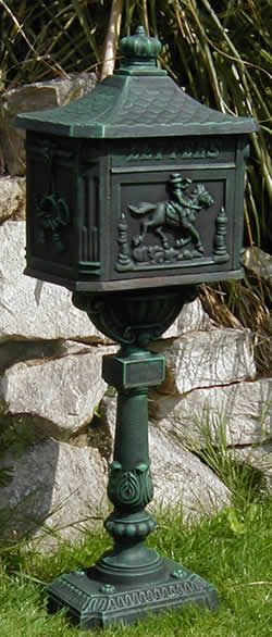 Cast iron mail boxes and post boxes available online for UK delivery. Wrought Iron Mailbox, Victorian Mailboxes, Iron Mailbox, Copper Mailbox, Antique Mailbox, Black Mailbox, Iron Fencing, Mailbox Ideas, Round Column