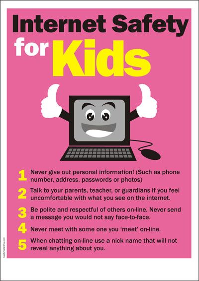 Internet Safety for Kids Internet Safety For Kids, Protective Behaviours, Safety Poster, Strangers Online, Safe Internet, Computer Class, Kids Safety, Safety Rules, Digital Citizenship