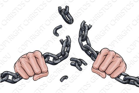 Hands in fists breaking a chain freedom concept design Buwan Ng Wika Drawing, Chain Links, Hand Chain, Broken Chain, Chain Link, Concept Design, Art Ideas, Tattoos, Chain