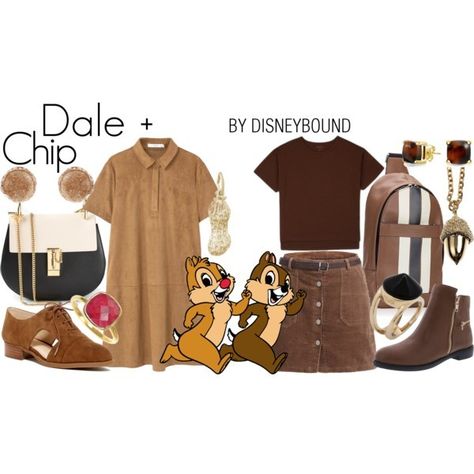 Disney Bound - Dale + Chip Disneyland Fashion, Disney Cosplay Ideas, Hipster Princess, Subtle Cosplay, Fan Outfits, Disneybound Ideas, Disney Character Outfits, Disney Bound Outfits Casual, Disneybound Outfits