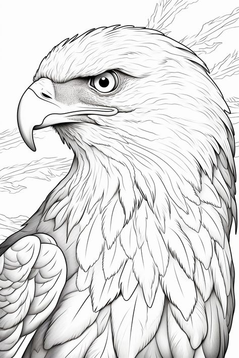 Egal Drawings, Drawings Of Eagles, Eagle Art Draw, Eagle Drawing Sketches, Macaw Parrot Drawing, Traceable Drawings, Eagle Coloring Pages, Peacock Sketch, Eagle Sketch