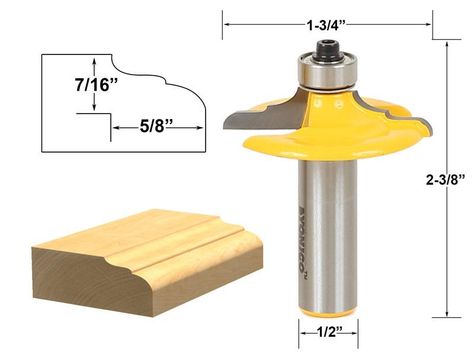 Drawer & Cabinet Door Front Edging Classical Router Bit-1/2" Shank- Yonico 12164 Woodworking Router Bits, Ogee Edge, Door Upgrade, Router Bit, Drawer Cabinet, Cabinet Styles, Euro Style, Router Bits, Cabinet Door