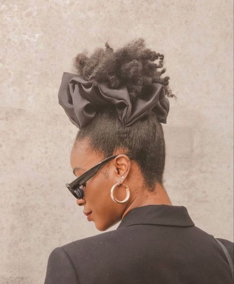 Big Natural Hair, Oversized Scrunchie, To Watch, Pelo Afro, Beautiful Natural Hair, Hair Guide, Afro Puff, Natural Hair Updo, Black Hair Care