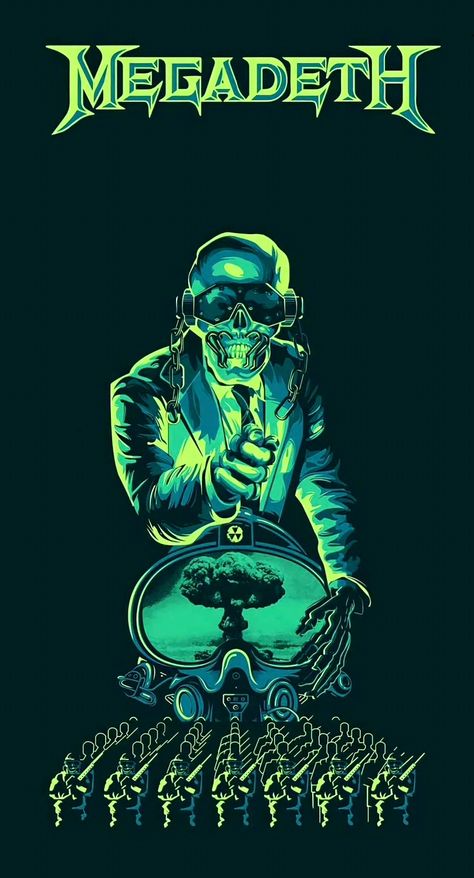 Megadeth Art, Vic Rattlehead, Iron Maiden Posters, Arte Heavy Metal, Metallica Art, Rock Poster Art, Rock N Roll Art, Rock Band Posters, Heavy Metal Art