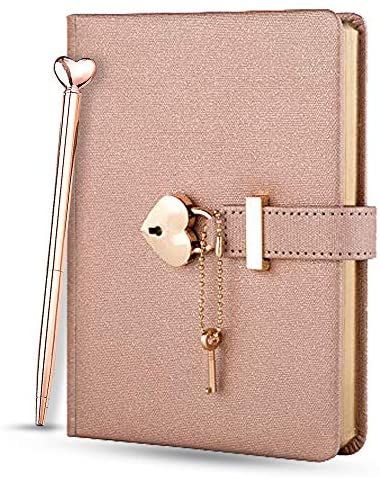 Amazon.com : Poshieca Heart Shaped Lock Diary with Key PU Leather Cover Journal Personal Organizers Secret Notebook for Girls & Women B6 Size 5.3x7inch Diary with Rose Gold Metal Ballpoint Pen (Grey) : Office Products Lock Diary, Diary For Girls, Diary With Lock, Secret Notes, Grey Office, Leather Journal Cover, Cover Journal, Diary Notebook, Personal Diary