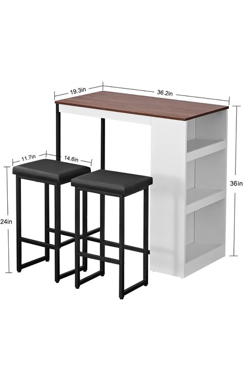 3 Piece Dining Table Set, Kitchen Bar Table, Modern Dining Set,
Small Space Living, Stylish Kitchen Furniture, Bar Height Table Small Kitchen Table Sets, Counter Height Table Sets, Stool Storage, Kitchen Bar Table, Shelves Wood, Small Kitchen Tables, Bar Table Sets, Wooden Counter, Upholstered Stool