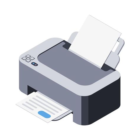 Printer Cartoon, Office Equipment, Infographic Templates, Digital Technology, Paper Print, Software Design, Printed Paper, 3d Printer, Vector Art