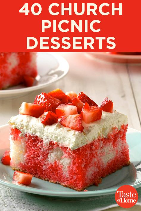 40 Church Picnic Desserts Summer Picnic Desserts, Picnic Desserts, Church Picnic, Potluck Desserts, Homemade Pastries, Easy To Make Desserts, Easy Summer Desserts, Desserts For A Crowd, Picnic Food