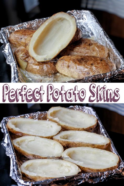 Homemade Potato Skins: they are easier than you think! Potato Skins Easy, Appetizer Foods, Homemade Potato Skins, Snacks Potato, Potatoe Skins Recipe, Healthy Superbowl Snacks, How To Make Potatoes, Potato Skin, Quick Dinners