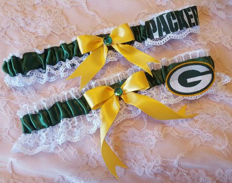 Allie And Noah, Football Wedding, Wedding Garter Lace, Wedding Garter Set, Wedding Garters, Personalized Ribbon, Yellow Satin, Wedding Garter, Garter Set