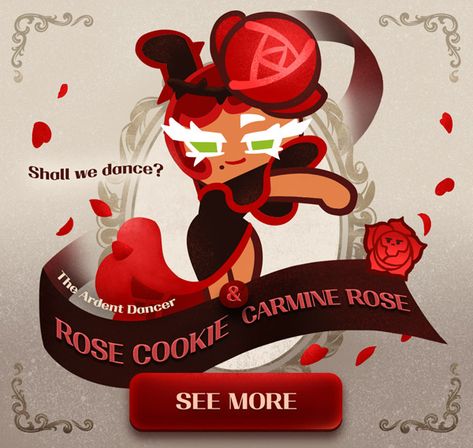 Rose Cookie/Gallery | Cookie Run Wiki | Fandom Rose Cookie Run, Fire Emblem Warriors, Rose Cookies, Cookie Run Kingdom, Shall We Dance, Fandom Games, Promotional Image, Rose Bush, Cookie Run