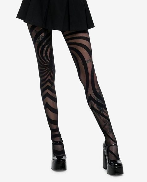 (99+) Image reblogged from @angryang3l – @angelvoids on Tumblr Black Metal Fashion Woman, Black Mesh Tights Outfit, Black Bow Tights, Whimsy Goth Clothes, Weird Tights, Corporate Sleaze, Pretty Tights, Goth Tights, Black Sheer Tights