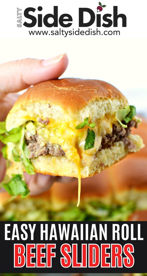 Hawaiian Roll Beef Sliders - One Sheet Wonder! Dive into these irresistibly sweet and savory sliders! Perfectly seasoned beef nestled between fluffy Hawaiian rolls and lots of cheese and baked to perfection on a single sheet. It’s the ultimate crowd-pleaser for any gathering. Pin this now and serve up a perfect appetizer or meal for tailgating football season. 📌 #HawaiianRolls #BeefSliders #OneSheetMeal Easy Hawaiian Roll Sliders, Hawaiian Roll Turkey Sliders, Sliders Beef, Caprese Sliders, Recipes With Hawaiian Rolls, Roll Sliders, Hamburger Sliders, Hawaiian Roll Sliders, Slider Rolls