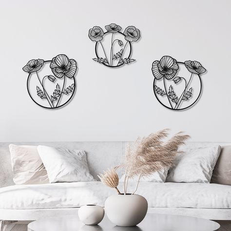 Metal flower wall decor