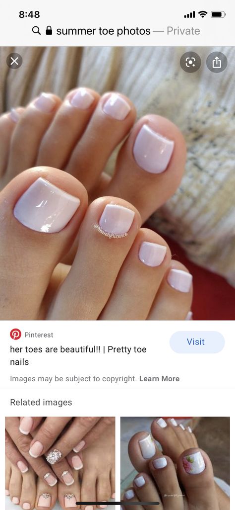 Pedicures For Pale Skin, Classy Summer Pedicure, Pedicure For Wedding Guest, Toenail Colours For Pale Skin, Honeymoon Pedicure, Light Toe Nail Colors, Milky Pedicure Toenails, Toe Colors For Pale Skin, Classic Pedicure Colors