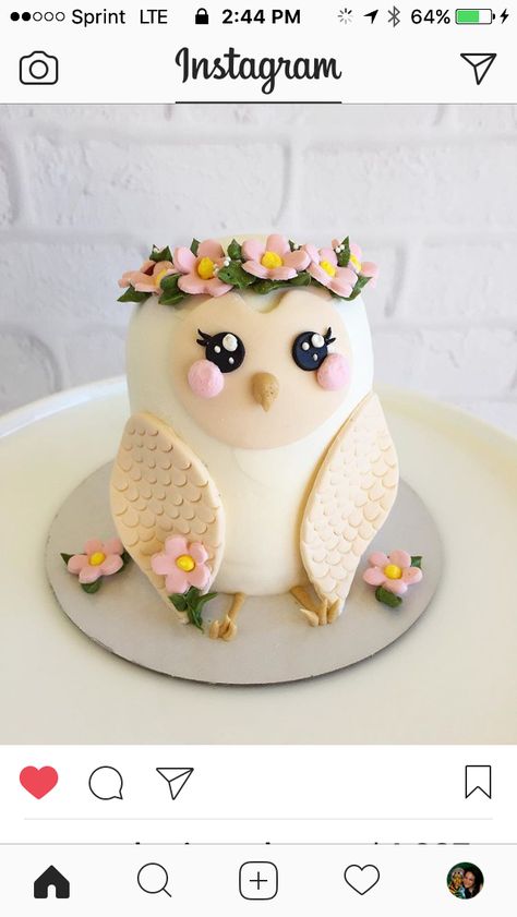 Sweets Art, Cooking Desserts, Owl Cakes, Mini Torte, Girly Cakes, Owl Cake, Toddler Bedroom, Animal Cakes, Baby Cakes