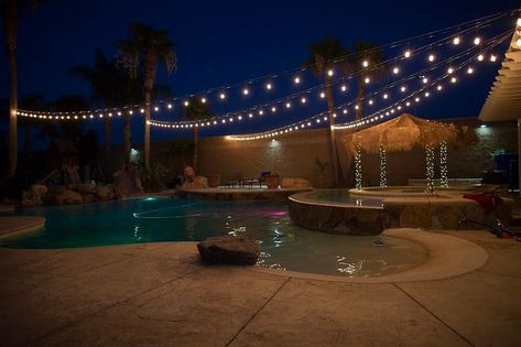 How to Hang Outdoor String Lights Bistro Lights Patio, Bistro Lights Backyard, Backyard String Lights, Gazebo Lighting, Outdoor String Lights Patio, Diy String Lights, Hanging String Lights, Outdoor String Lights, Patio String Lights