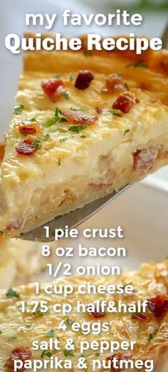 Pie Crust Quiche, Best Quiche Recipes, Classic Quiche, Keto Quiche, Quiche Lorraine Recipe, Easy Quiche, Breakfast Quiche Recipes, Quiche Recipes Easy, Bacon And Cheese