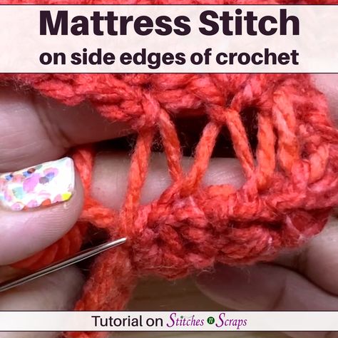 How To Seam Crochet, Mattress Stitch Crochet, Chunky Yarn Crochet Pattern, Chunky Crochet Blanket Pattern, Crocheted Stuff, Double Crochet Decrease, Crochet Pieces, Sewing Crochet, Side Edges