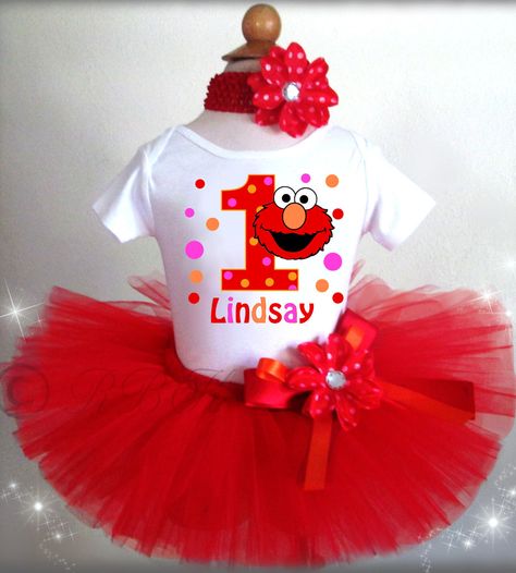 Elmo Tutu Outfit, Birthday Tutu Outfit, 1st Birthday Tutu Outfit, Elmo birthday Girl, Elmo Tutu, Sesame Street Birthday by BabyBirthdayTee on Etsy https://www.etsy.com/listing/229592038/elmo-tutu-outfit-birthday-tutu-outfit Sesame Street Birthday Party Ideas 1st Girl, Elmo Birthday Party Girl, Elmo Birthday Outfit, Elmo 1st Birthday, Elmo First Birthday, Angel Party, 1st Birthday Outfit Girl, 1st Birthday Tutu, Elmo Birthday Party