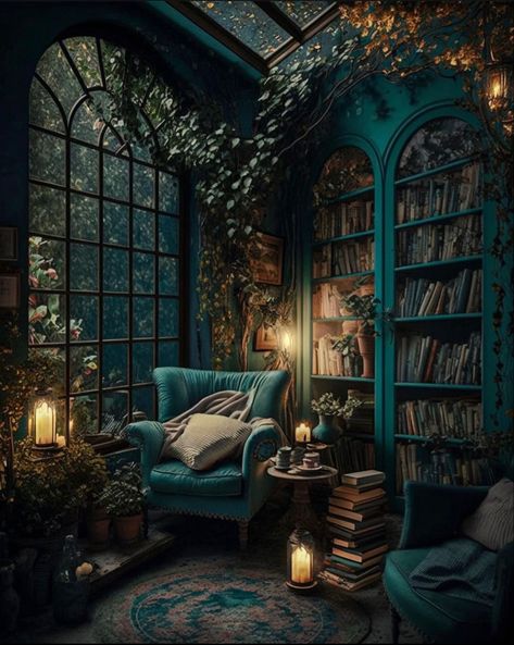 Living Room Halloween Decor, Simple Bed Designs, Bed Interior, Fantasy Rooms, Library Aesthetic, Dark Home Decor, Dark Home, Fantasy House, Bad Design