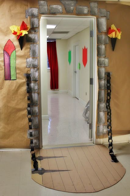 The Butlers: VBS 2013: Kingdom Rock Book Door Decorations, Mighty Fortress Vbs, Castle Classroom, Kingdom Vbs, Book Door, Knight Party, Medieval Party, Castle Decor, Kids Singing