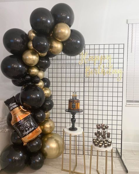 Janett Robles on Instagram: “Saturday’s set up! 30th birthday celebration ✨🥃 #agedtoperfection #agedtoperfectioncake #agedtoperfectionparty #balloongarland…” Aged To Perfection Balloon Garland, 30th Birthday Celebration, Balloon Business, Birthday Post Instagram, Birthday Posts, Aged To Perfection, Jack Daniels, Balloon Garland, 30th Birthday