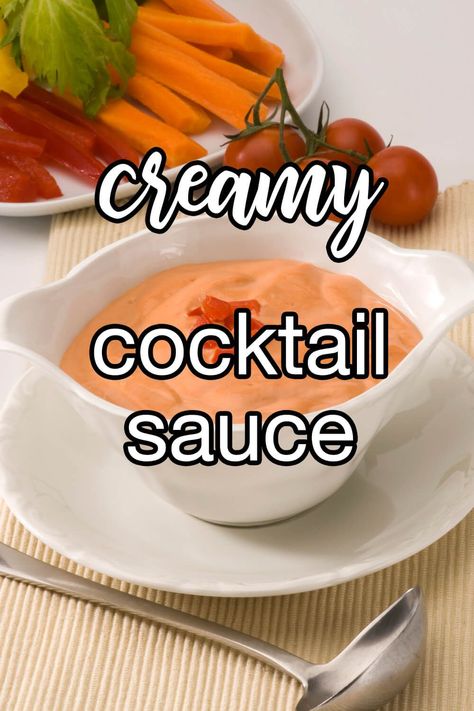 Creamy Cocktail Sauce - Try this cocktail sauce for a creamy (and better) alternative to the traditional chili sauce and horseradish version. It's got mayo for creaminess and lemon juice for bite, plus any spicy ingredient you want to throw in to make it your signature sauce. | CDKitchen.com Creamy Cocktail Sauce, Remolaude Sauce, Seafood Dipping Sauce, Shrimp Cocktail Sauce, Sauce Cocktail, Cocktail Sauce Recipe, Spice Rubs, Traditional Chili, Homemade Bbq Sauce Recipe