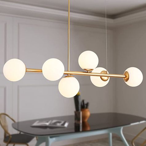 Gold Modern Chandelier, Kitchen Nook Lighting, Breakfast Nook Lighting, Lighting For Kitchen Island, Gold Dining Room, Lighting For Kitchen, Golden Lamps, Dining Room Light Fixture, Kitchen Island Dining Room