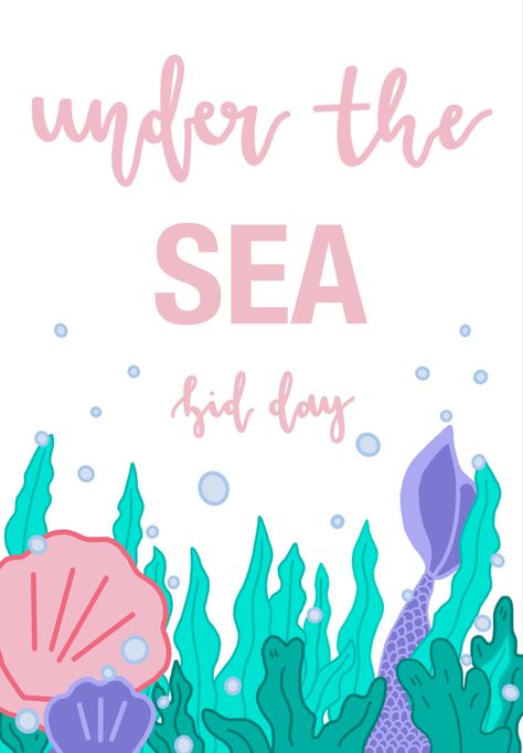 Under The Sea Bid Day Theme, Under The Sea Sorority Theme, Under The Sea Bid Day, Sorority Themes, Recruitment Themes, Sorority Banner, Bid Day Shirts, Bid Day Themes, Sorority Girl