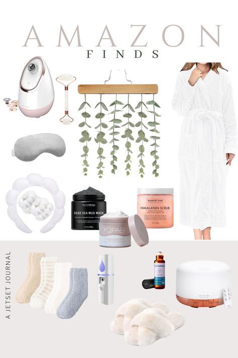 Discover the ultimate at-home spa experience with our handpicked selection of Jetset Journal's spa day essentials. We've scoured Amazon for the best spa products and home decor finds to create a personal spa haven, making it the perfect Mother's Day gift for the relaxation-craving moms in your life. Dive into our guide, and prepare to indulge in a day of pampering! Spa Day Essentials, New House Essentials, At Home Spa Day, Home Spa Day, At Home Spa, Dead Sea Mud Mask, Calming Essential Oils, Dead Sea Mud, Home Decor Finds