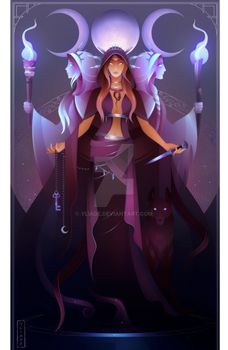 Yliade - Hobbyist, Digital Artist | DeviantArt Yliade Art, Persephone Greek Mythology, Greek Goddess Of Magic, Greek Goddess Art, Hecate Goddess, Mythological Characters, Greek Gods And Goddesses, Greek Mythology Art, Mythology Art