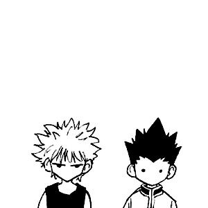 Killua And Gon, Black And White, Anime, White, Black