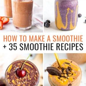 How to Make a Smoothie + 35 Smoothie Recipes - Eating Bird Food Almond Butter Smoothie Recipes, Pure Recipes, Dragon Fruit Smoothie Recipe, Amazing Smoothies, Healthy Morning Smoothies, Kiwi Smoothie Recipes, Workout Smoothie Recipes, Fitness Smoothies, Cherry Smoothie Recipes