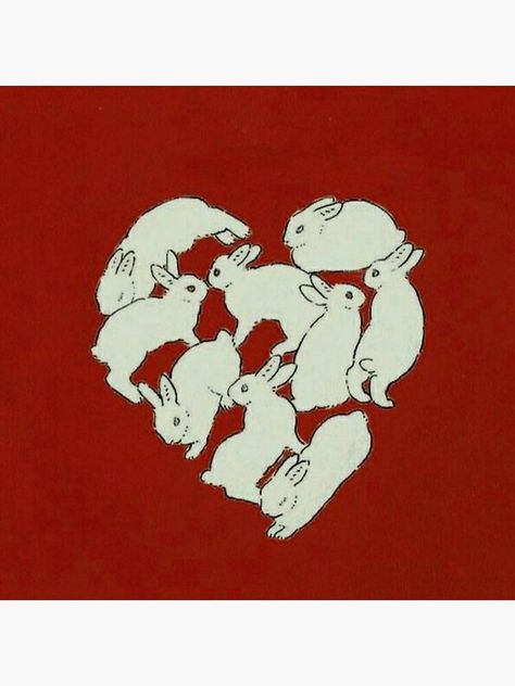 "heart bunnies" Metal Print for Sale by archangel444 | Redbubble Money Poster, Red Icons:), Rabbit Art, Room Deco, Bunny Art, Red Wallpaper, Red Aesthetic, Phone Themes, Pictures To Paint