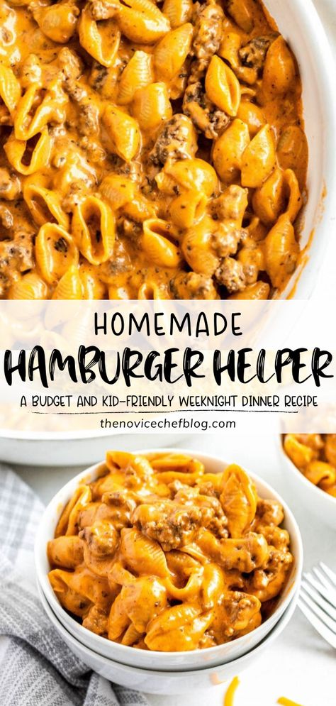 Hamburger Helper Recipe, Kid Friendly Dinners, Hamburger Helper Recipes, Beef Pasta Recipes, Ground Beef Pasta, Kid Meals, Homemade Hamburger, Fast Dinner Recipes, Cheap Meal Ideas