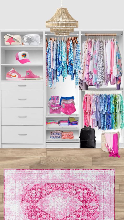 #preppy #preppyinspo #preppycloset #closet #pink #preppyoutfit Preppy closet inspo! 🛍️🌺 Preppy Closet, Shuffles Preppy, Dresser Organization, Dream Closets, Preppy Room, Preppy Outfit, College Dorm, House Inspo, Dream Room