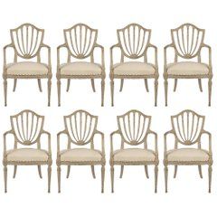 Set of Eight French 19th Century Louis XVI Style, Patinated Wood Dining Chairs Painted Dining Chairs, Vintage Dining Room, Lounge Chairs Living Room, Dining Room Chairs Modern, Wood Dining Chairs, Louis Xvi Style, Chair Style, Louis Xvi, Room Chairs