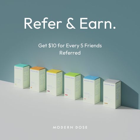 Earn rewards by spreading the word with Modern Dose's referral program. For a limited time, get $10 for every 5 friends you refer. Join us in creating a path to better health. 5 Friends, Referral Program, Rewards Program, Better Health, Health Goals, Sports Design, Health Wellness, Join Us, Limited Time