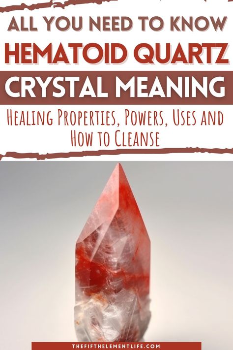 Fire Quartz Crystal Meaning, Fire Quartz Meaning, Quartz Meaning, Red Aura, Quartz Properties, Angel Tarot Cards, Understanding Emotions, Hematoid Quartz, Angel Tarot