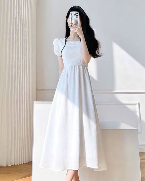 White Frocks For Women Western, White Frocks For Women, Outfits Aesthetic Skirt, Skirt Outfits Indian, White Dress Summer Casual, Skirt Outfits Spring, Skirt Outfits Winter, Korean Fashion Dress Casual, Skirt Outfits Black Women